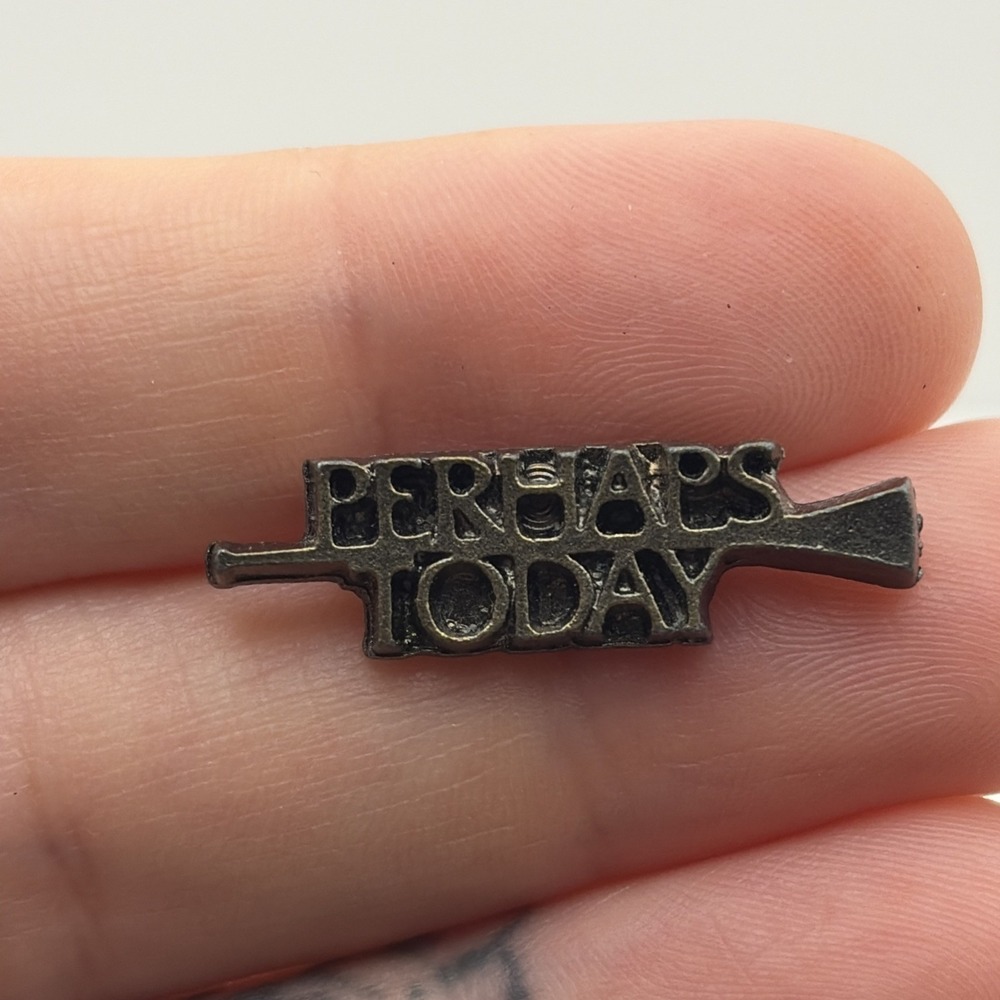 Vintage "Perhaps Today" Trumpet Lapel Hat Pin - Christian Religious Rapture